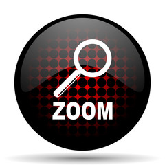 zoom red glossy web icon