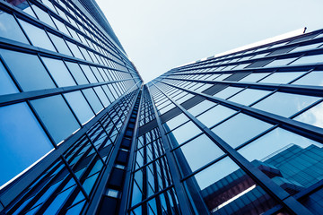 Obraz na płótnie Canvas office building. glass silhouettes of skyscrapers
