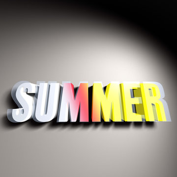 Summer written in 3d, summer, written in 3d.