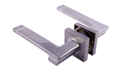 Door handle for silver on a white background