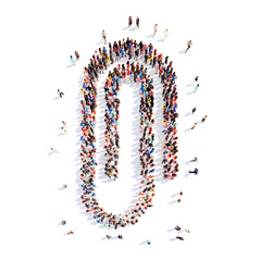 people in the shape of a paper clip