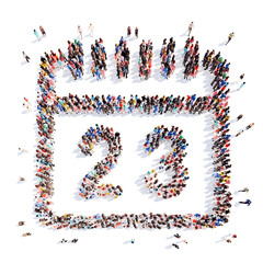 people in the shape of a calendar.