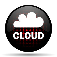 cloud red glossy web icon