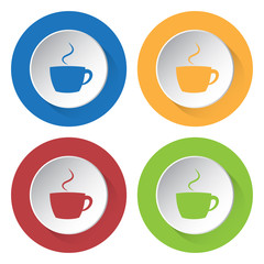 set of four icons with cup