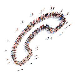 people in the shape of a handset.