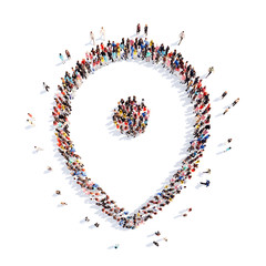 people in the form of a map pointer.