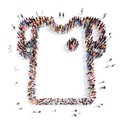 people in the shape of T-shirts.