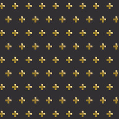 Golden cross seamless pattern background