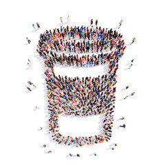 people in the shape of coffee cup.