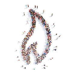 people in the shape of flame.