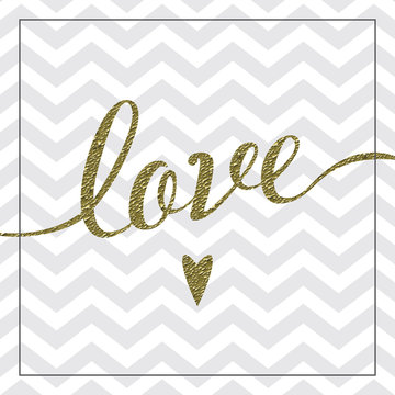 Love card with gold foil detail