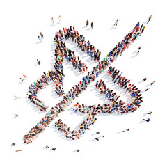 people in the shape of speaker.