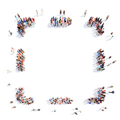 people in the shape of  frame.