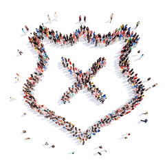  people in the shape of shield, cancelled.