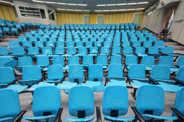Naklejka premium An empty large lecture room / University classroom