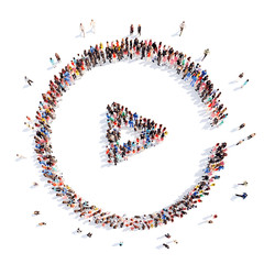 people in the shape of a button play.