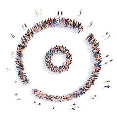 people in the shape of a button play.