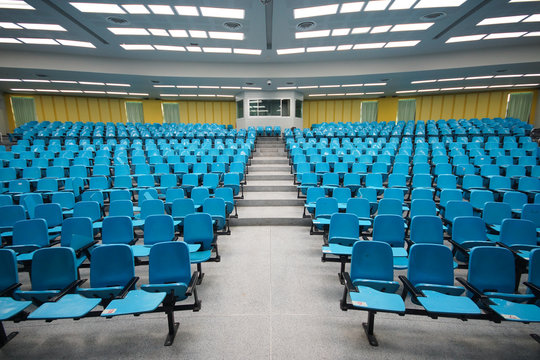 An Empty Large Lecture Room / University Classroom