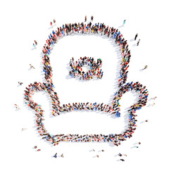  people in the shape of  chair.