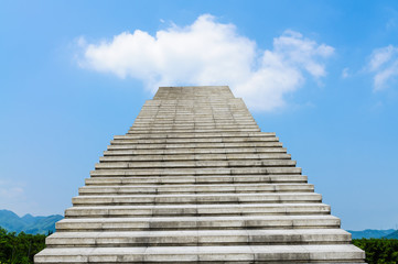 stone stair in the way up to blue sky