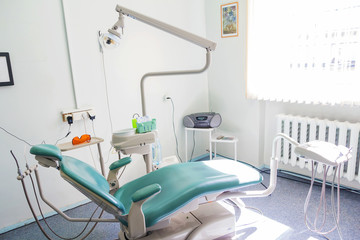 Professional dentistry chair in a dentist's office