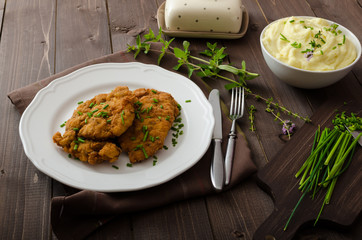 Schnitzel with herbs,