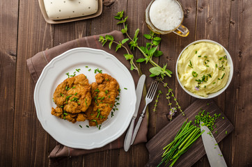 Schnitzel with herbs,