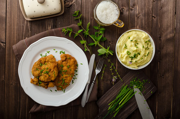 Schnitzel with herbs,