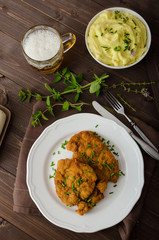 Schnitzel with herbs,