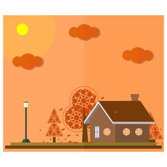 Game background set in flat design style