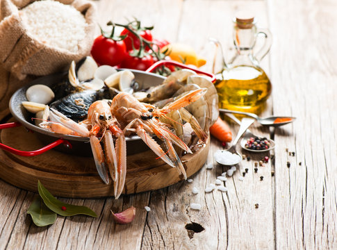 Paella.  Concept of cooking.