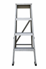 Ladder Isolated on white background, Industry tools on work site, Worker used ladder for work with subject on high position.
