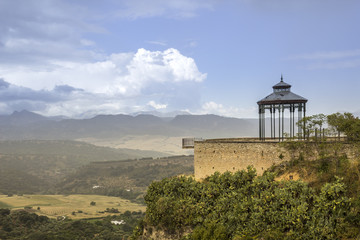 Fototapeta na wymiar Medieval fort wall in the Spanish Moor town of Ronda, Spain.