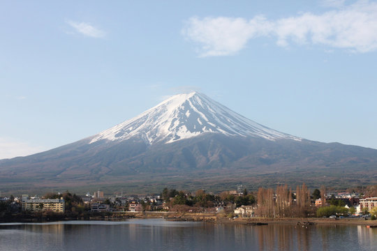 Mount Fuji in kawaguchiko lake view.