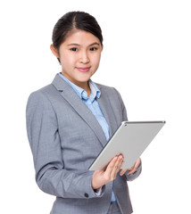 Fototapeta na wymiar Businesswoman use of digital tablet