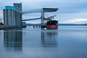 Ship Loading At Grain Terminal