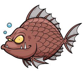 Vector illustration of Cartoon fish