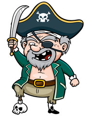 Vector illustration of Old man Pirate