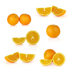 Collection of orange, isolated on white background