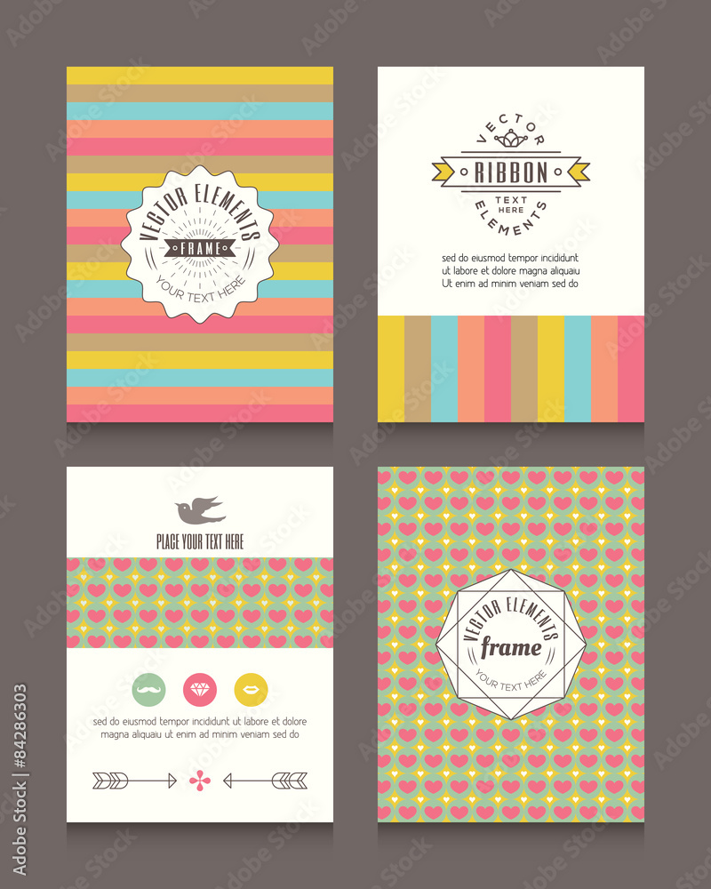Canvas Prints vintage retro frames and backgrounds design template