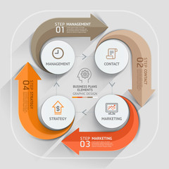 Modern arrow business plans element template.