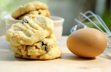 Homemade cookies on a wooden table