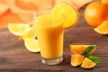 Orange juice on table close-up