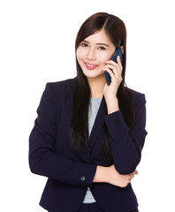 Young businesswoman talk to mobile phone