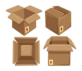 set of cardboard box