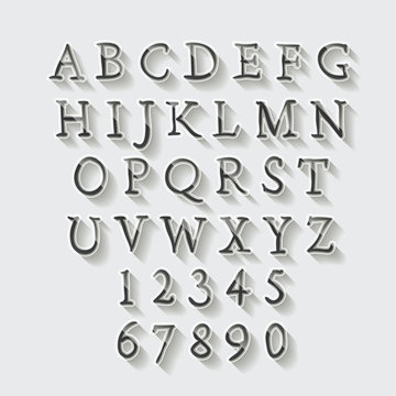 glossy font design set