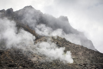Sibayak volcano near Berastagi in northern Sumatra, Indonesia