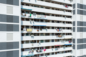 Fototapeta na wymiar Abstract city background. Apartment building in Penang, Malaysia