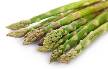 Fresh asparagus isolated on  white
