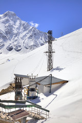 Fototapeta premium Caucasus. Electric substation on Cheget